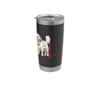 EKG du rythme cardiaque du chien Clumber Spaniel Mes chiens sont mon cardio Gobelet isotherme en acier inoxydable double paroi