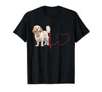 EKG du Rythme Cardiaque du Chien Clumber Spaniel Mes Chiens sont Mon Cardio T-Shirt Graphique avec Valeur, Homme, Noir, S