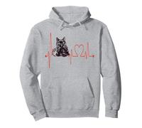 EKG Heartbeat de Bombay Cat Funny J'aime Mon Chat de Bombay Sweat à Capuche