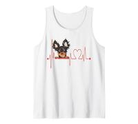 EKG Heartbeat Terrier Russe Mon Chien est ma Saint-Valentin Débardeur