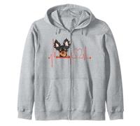 EKG Heartbeat Terrier Russe Mon Chien est ma Saint-Valentin Sweat à Capuche