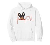 EKG Heartbeat Terrier Russe Mon Chien est ma Saint-Valentin Sweat à Capuche