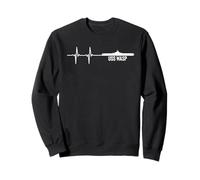 EKG Heartbeat USS Wasp LHD-1 Bateau Sweatshirt