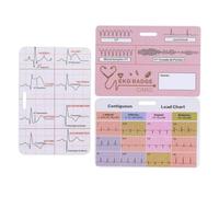 EKG Lot de 3 cartes d'identité ECG, guide de référence ECG, 8,9 x 6,1 cm