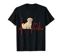 EKG Poochon Heartbeat Funny J'aime Mon Mignon Chien Poochon T-Shirt Graphique avec Valeur