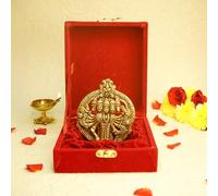 Ekhasa Panchmukhi Hanuman Murti 100 % laiton pur dans une boîte cadeau de luxe en velours rouge - Idoles de dieu pour cadeau | Panch Mukhi Hanuman Ji pour mur | Meilleur cadeau de mariage pour couple