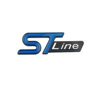 EKHNMTCM Logo métallique 3D for calandre avant de voiture, emblème ST Line compatible avec les modèles MK3, MK2, MK4, S Max, Fiesta, ST Line, accessoires autocollants Facile à installer, il suffit de