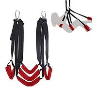 EKHOU Fauteuil à Bascule épaissi amélioré, Coussin Confortable à Trois Couches, Chaise Suspendue, écharpe de Yoga, Rouge