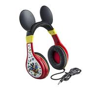 EKids Mickey Mouse Casque Audio stéréo réglable pour Enfants avec câble Jack 3,5 mm et contrôle du Volume pour Enfants, sans Danger, Parfait pour l'école, la Maison, Les Voyages