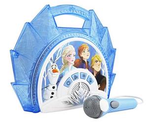 eKids Reine des NEIGES 2 Boombox avec Microphone pour Fonction Karaoke - Aucune, Bleu