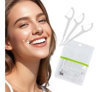 EKIND Lot de 30 bâtons de fil dentaire jetables avec fil lisse et solide - Poignée facile à prendre en main - Soins bucco-dentaires - Fermeture éclair - Pour nettoyage quotidien