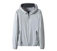 Ekiregaii Sweat-shirt pour homme en coton uni à manches longues - T-shirt à capuche fin avec fermeture éclair - Couleur unie - T-shirt surdimensionné pour le quotidien - Confortable et respirant -