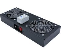 EKIVALAN Kit 2 ventilateurs avec thermostat pour coffret -noir