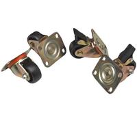 EKIVALAN Kit 4 roulettes pour baies, 2 avec frein / 2 sans, hauteur 8.9cm