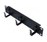 EKIVALAN Panneau passe-câbles 10, 1U, 3 anneaux, noir