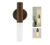 EKJANEPE Applique murale portable rechargeable, veilleuse magnétique amovible avec détecteur de mouvement, blanc chaud 3000 K, 1 W, veilleuse d'intérieur LED 1 W, appliques murales pour couloirs