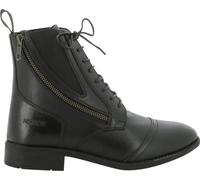 Ekkia NORTON Bottes d'équitation avec lacets et fermeture éclair métal noir, taille:39
