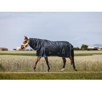 Ekkia Riding World Couverture d'extérieur avec couvre-cou ECO 600D bleu marine 0 g Couverture de pluie Taille 6'0/135 cm