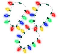 EKKONG Ampoule LED Lumineuse Clignotante dans le Noir - Collier à Rayures pour Halloween, Noël, Anniversaire, Mariage, Fête - Fournitures et Accessoires de Décoration