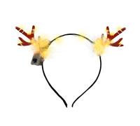 EKKONG Bandeau en bois de renne,Bandeau de cerf de fleur de noël, Bandeau de Noël à LED éclairant en bois de renne,accessoires pour cheveux de costume Rave pour femmes et enfants