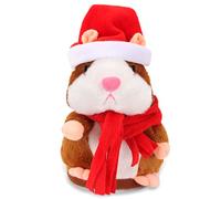 EKKONG Hamster Parlant Peluche, Hamster Qui Repete Tout Peluche Animaux Interactifs Électroniques Apprentissage Jouets Cadeau Noël pour Bambin Enfant