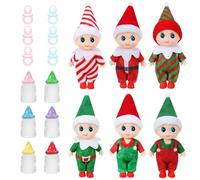 EKKONG Lutin Farceur de Noel, Elfe de Noel Farceurs 6 Bebe Petit Lutin Farceur de Noel, 6 Biberons, 6 Tétines pour Jouet de Décorations de Noël Garçon Fille