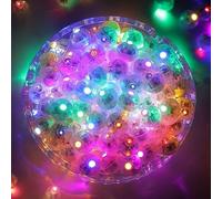 EKKONG Mini LED a Pile Sans Fil 100 Pièces Ballon Lumineux LED Lampion Petite Lumiere led Coloré Boule Mini Rond Lampe pour Mariage, Anniversaire, Halloween, Noël (Coloré)