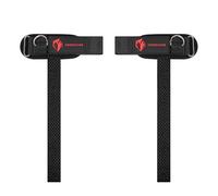 Ekkovision Sangles d'haltérophilie avec anneau en D retroussé, support de poignet, sangles de levage épaisses et confortables, ajustement sûr, meilleure prise en main, noir