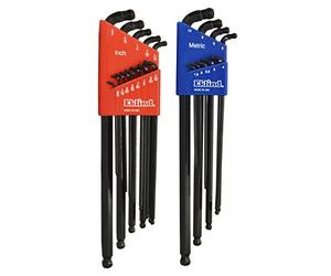 EKLIND 17222 Double-Ball-Hex L-Key Allen Wrench Combo- Extra Long Inch/MM (2 Sets 22pc) Pack of 1