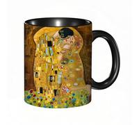 EKLMPS Original Mug en céramique,idéal comme cadeau,impression de haute qualité,mug à motifs,mug à thé,à café,330ml,peinture batik d'art abstrait inspirée de Klimt sur les terres de Gustav Klimt