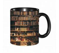 EKLMPS Original Mug en céramique,idéal comme cadeau,impression de haute qualité,mug à motifs,mug à thé,à café,330ml,Bibliothèque avec étagère à livres, rat de bibliothèque