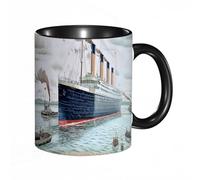 EKLMPS Original Mug en céramique,idéal comme cadeau,impression de haute qualité,mug à motifs,mug à thé,à café,330ml,Titanic rendu 3D généré par ordinateur. Effet aquarelle.