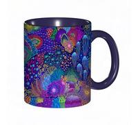 EKLMPS Original Mug en céramique,idéal comme cadeau,impression de haute qualité,mug à motifs,mug à thé,à café,330ml,Sous la mer avec un concept de conception de corail avec un écosystème éclatant, un