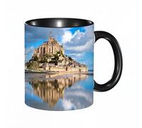 EKLMPS Original Mug en céramique,idéal comme cadeau,impression de haute qualité,mug à motifs,mug à thé,à café,330ml,Mont Saint Michel France