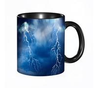 EKLMPS Original Mug en céramique,idéal comme cadeau,impression de haute qualité,mug à motifs,mug à thé,à café,330ml,Éclairs dans un ciel nuageux et sombre pendant un orage