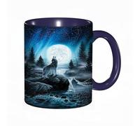 EKLMPS Original Mug en céramique,idéal comme cadeau,impression de haute qualité,mug à motifs,mug à thé,à café,330ml,Le ressentiment du loup