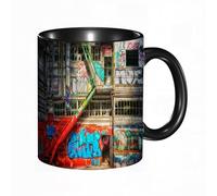 EKLMPS Original Mug en céramique,idéal comme cadeau,impression de haute qualité,mug à motifs,mug à thé,à café,330ml,Graffiti hip-hop, bâtiment, gribouillage