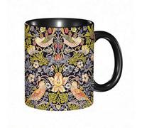 EKLMPS Original Mug en céramique,idéal comme cadeau,impression de haute qualité,mug à motifs,mug à thé,à café,330ml,Le célèbre modèle Strawberry Thief de William Morris (1883).