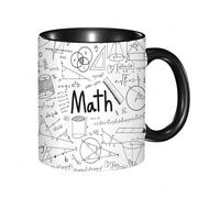 EKLMPS Original Mug en céramique,idéal comme cadeau,impression de haute qualité,mug à motifs,mug à thé,à café,330ml,Décoration de classe de mathématiques, texte et icônes de mathématiques manuscrits