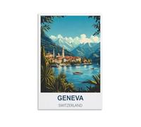 EKM ffiche de plaque en métal Genève Suisse Plaque d’affiche d’affiche pour la maison Salle d’outils Bar Club Restaurant Café 15x30cm