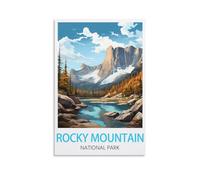 EKM ffiche en panneau métallique Panneau des Rocheuses Parc national des Montagnes Rocheuses Plaque d’art Colorado Décoration murale pour la maison Salle d’outils Bar Club Restaurant Café 20x30cm