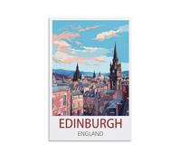 EKMCL Panneau mural vintage en métal en tôle, Édimbourg, Angleterre, plaque d’art, affiche pour la maison, salle d’outils, bar, restaurant, café, 30x30cm