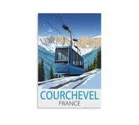 EKMCL Panneaux en barre métallique, Courchevel vintage Frances, panneaux en tôle de voyage, affiche en métal, décoration murale, bureau café, salle de bain, salle de bain 30x40CM