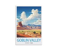 EKMCL Panneaux en barre métallique, Goblin Valley State Park Utah, panneaux de voyage en tôle, affiche en métal, décoration murale, bureau café, salle de bain, salle de bain 30x30cm
