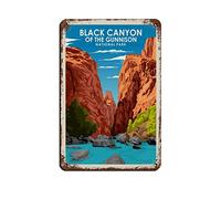 EKMCL Panneaux vintage en métal Black Canyon, parc national de Gunnison, voyage, vintage, amusant, pour bar, club, grotte, maison, cuisine, décoration murale, art rustique, 20 x 30 cm