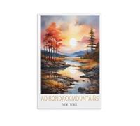 EKMCL Plaque décorative humoristique en métal style vintage, représentant les montagnes Adirondack de New York. Idéale pour décorer un pub, un bar, une cuisine, un jardin, (30 x 40 cm).