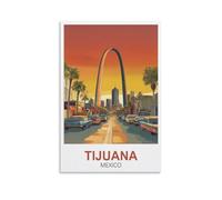 EKMCL Plaque en métal - Affiche - Tijuana, Mexique - Panneaux humoristiques pour bars - Panneaux d'avertissement - Décoration murale vintage pour garage/atelier - 15 x 30 cm