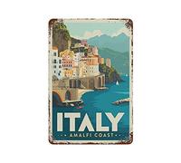 EKMCL Plaque métallique décorative « Italie » (20 x 30 cm) - Idéale pour la maison, le café ou toute autre pièce. Décoration murale humoristique pour l'intérieur et l'extérieur.