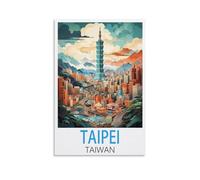 EKMCL Plaque métallique décorative Taipei Taïwan, style grotte, 30 x 30 cm. Idéale pour la maison, la cuisine, un bar, un club, un café ou un verger.