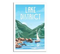 EKMCL Plaque murale vintage en métal représentant un voilier du parc national du Lake District (30 x 40 cm). Décoration murale idéale pour la cuisine, les pubs et les cafés.